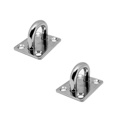 Abbildung von PRIOstahl Augplatten Zurröse Deckenöse Decksplatte Platte Mastplatte 40 x 50 mm 2 Stück Wandöse Schwerlast Ankerplatte Öse Sonnensegel Boxsack Seilzug aus Edelstahl V2A