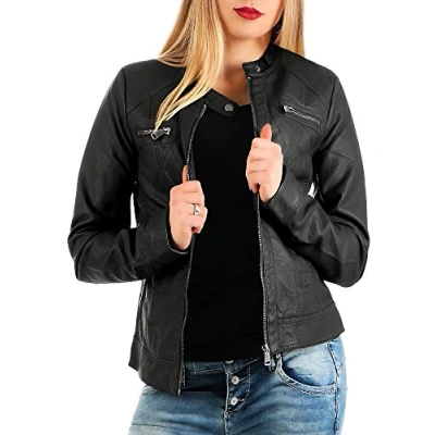 Abbildung von ONLY Damen ONLBANDIT Faux Leather Biker OTW NOOS Jacke, Black, 32