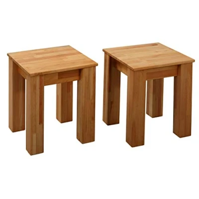 Abbildung von Krok Wood 2X Hocker aus Massivholz 35x35x45 cm (Bonn Buche)