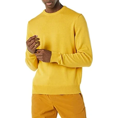 Abbildung von Amazon Essentials Herren Pullover mit Rundhalsausschnitt (in Übergrößen erhältlich), Gold, L