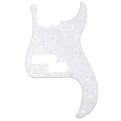 Abbildung von Musiclily Pro 5 Saiter 13 Löcher P Bass Pickguard PB style Schlagbrett für Fender American Precision Bass,4 lagig White Pearl