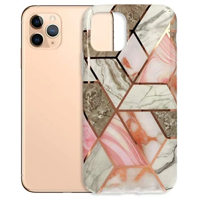 Abbildung von mtb more energy® TPU Hülle Cosmo Marble für Samsung Galaxy A21s (SM A217, 6.5&#039;&#039;) Design 4 (braun+rosa) Schutzhülle Handyhülle Case Cover Tasche