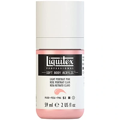 Abbildung von Liquitex 1959810 Professional Acrylfarbe Soft Body Künstlerfarbe in cremiger deckender Konsistenz, hohe Pigmentierung, lichtecht &amp; alterungsbeständig, 59ml Flasche Rosa Hell