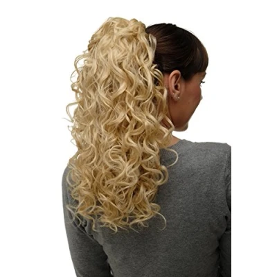 Abbildung von WIG ME UP NC002 611 Haarteil Pferdeschwanz Zopf 2 Klammern &amp; Gummizug super Volumen Locken Goldblond ca. 45 cm