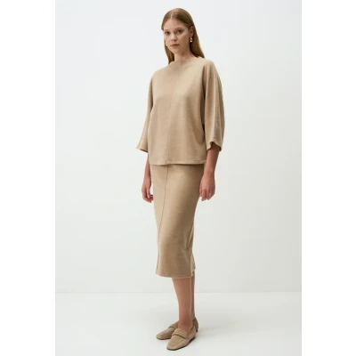 Abbildung von Jimmy Key MIDI Bleistiftrock, Damen, Größe: 36, Beige