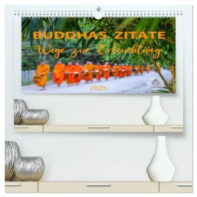 Abbildung von Buddhas Zitate Wege zur Erleuchtung (hochwertiger Premium Wandkalender 2025 DIN A2 quer), Kunstdruck in Hochglanz