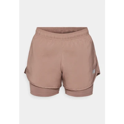 Abbildung von New Balance Sport Essentials 2 in 1 Shorts 3&quot; Gr. M Braun PureLime Seamless Hipsters S/M für Damen Bequem, nahtlos &amp; atmungsaktiv Unterwäsche19