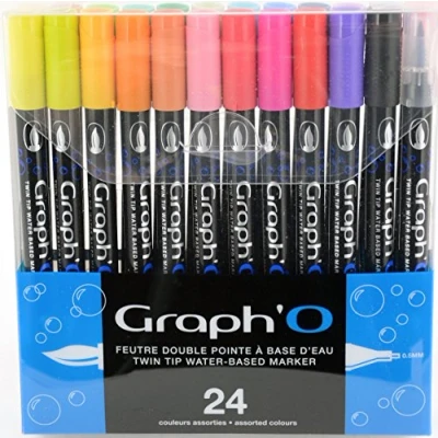 Abbildung von Graph&#039;O GO00240 Essential Marker, 24 Stück marqueurs farblich sortiert