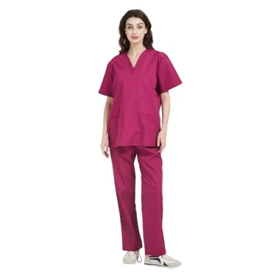 Abbildung von MISEMIYA Unisex Schrubb Set Medizinische Uniform mit Oberteil und Hose ref.6801 6802 Medium, Granat