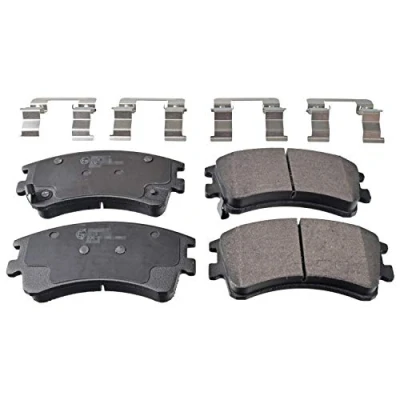 Abbildung von FEBI BILSTEIN 116298 Bremsbelagsatz Vorderachse mit akustischer Verschleißwarnung Anti Quietsch Blech, Befestigungsmaterial MAZDA: 6 Limousine