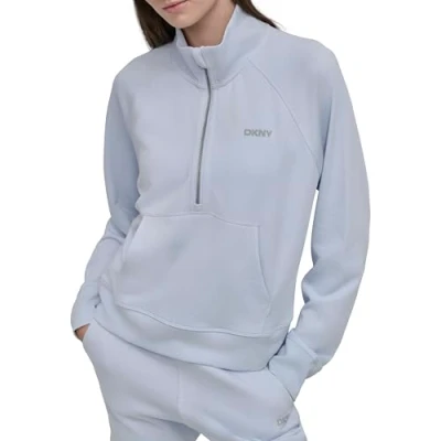 Abbildung von DKNY MINI STUD LOGO HALF ZIP Pullover WITH Pocket Sweatshirt, Damen, Größe: Small, Rain