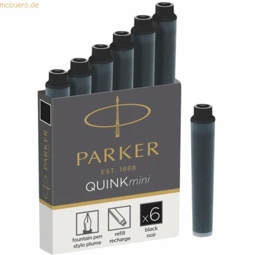 Abbildung von Parker Tintenpatrone Quink Mini VE=6 Stück schwarz