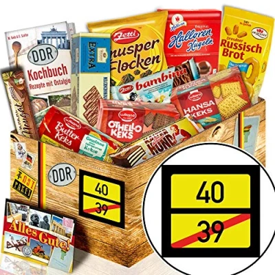 Abbildung von Keks Geschenkset/DDR Box/Ortsschild 40 / Geburtstagsgeschenke