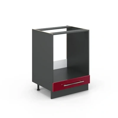 Abbildung von Vicco Herdumbauschrank Fame Line, Bordeaux Hochglanz/Anthrazit, 60 cm ohne Arbeitsplatte