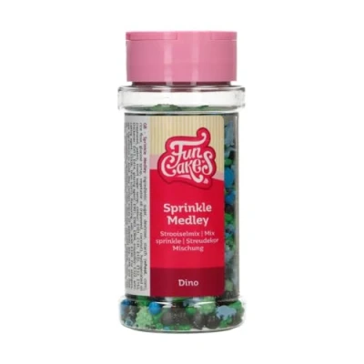 Abbildung von FunCakes Streusel Medley Dinosaurier: Tortenstreusel, großartiger Geschmack, perfekt zum Verzieren von Torten, Streuselmischung. 65 g.