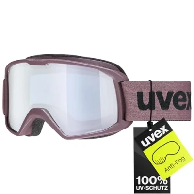 Abbildung von uvex elemnt FM Skibrille für Damen und Herren vergrößertes, beschlagfreies Sichtfeld zugfreie Rahmenbelüftung antique rose matt/silver blue one size
