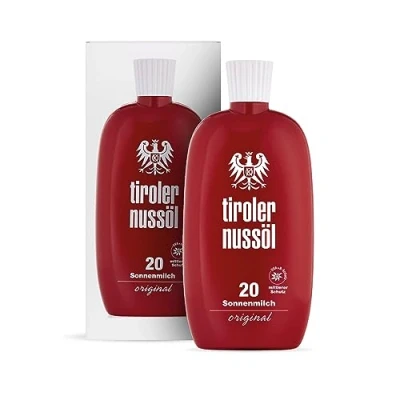 Abbildung von Tiroler Nussöl Sonnenmilch original wasserfest LSF 20, 1er Pack (1 x 150 ml)