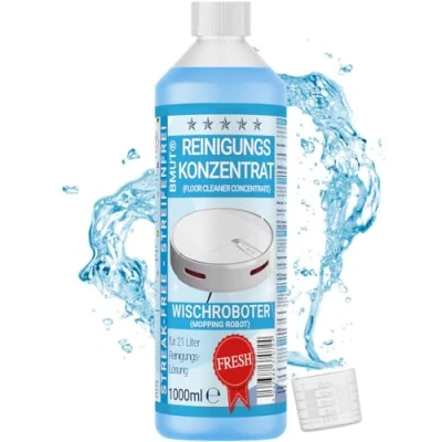 Abbildung von BMUT 1x 1000ml Wischroboter Reinigungsmittel Konzentrat mit Frische Duft &amp; Dosierbecher Streifenfrei schaumarm Saugwischer Bodenreiniger