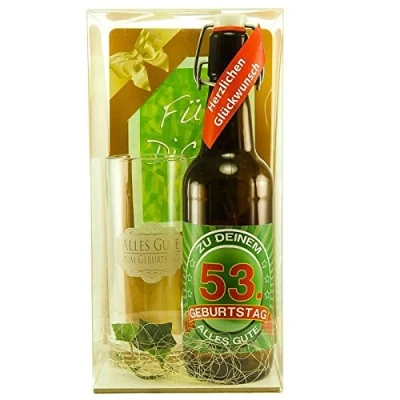 Abbildung von Bier Geschenk zum 53.Geburtstag Geburtstagsgeschenk dreiundfünfzigster Geburtstag Geschenkset 53.