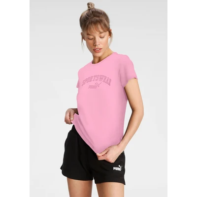 Abbildung von Puma ESS+ LOGO LAB Tshirt print, Damen, Größe: Medium, Mauved out