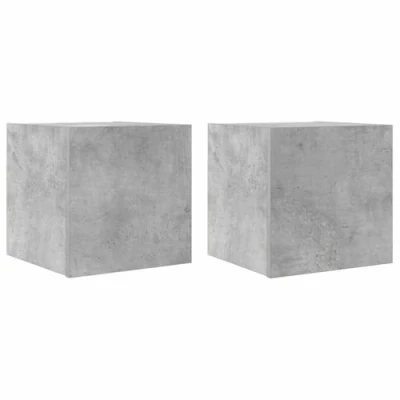 Abbildung von vidaXL 2X TV Wandschrank Wohnwand Anbauwand Schrankwand HiFi Schrank Hängeschrank Fernsehwand Fernsehschrank Wohnzimmer Betongrau 30,5x30x30cm
