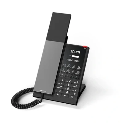 Abbildung von Snom HD350W Hospitality Telefon mit WiFi Antibakterielles Festnetztelefon, Große Optische Rufanzeige, Kurzwahltasten, Keine Datenspeicherung, Telefonkabel Ideal Für Gästezimmer