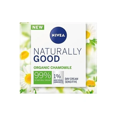 Abbildung von NIVEA Naturally Good Radiance Sensitive Tagescreme (50 ml), feuchtigkeitsspendende Gesichtscreme + Bio Kamille Extrakt, Gesichtspflege für empfindliche Haut, beruhigende Feuchtigkeitspflege