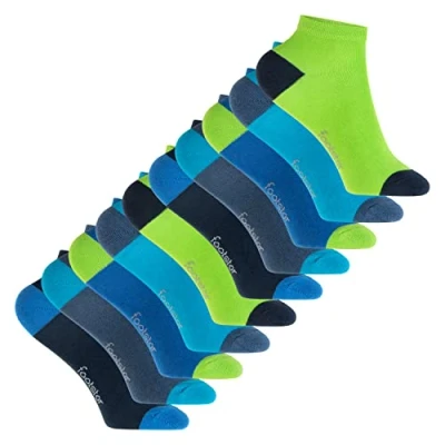 Abbildung von Footstar Kinder Baumwoll Kurzschaft Socken (10 Paar) mit abgesetzter Ferse und Spitze Caribbean 31 34