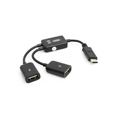 Abbildung von System S Y Kabel USB 3.1 Typ C Male zu 2 x A Female Splitter Hub Adapter schwarz