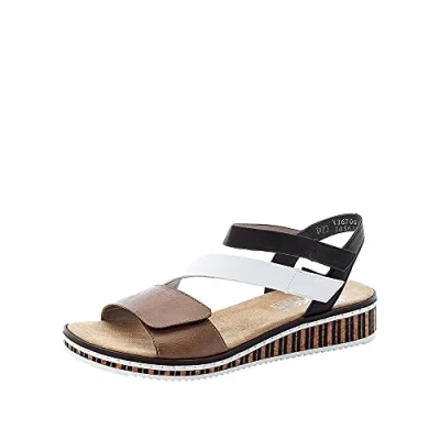 Abbildung von Rieker Riemchensandale, Sommerschuh, Sandalette, Keilabsatz, im modernen Look