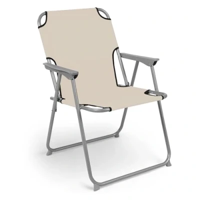 Abbildung von Piccolo Campingstuhl beige klassischer Gartenstuhl zum Zusammenklappen Camping Garten Angel Stand Falt Klapp Stuhl