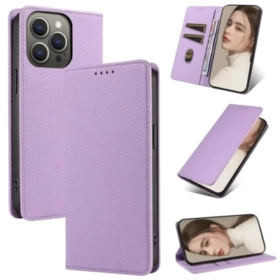 Abbildung von Beajew Handyhülle für Samsung Galaxy A50/A30s/A50s Hülle, Premium Leder Klapphülle [RFID Kartenschlitzen][Magnetverschluss][Standfunktion] kompatibel mit A50/A30s/A50s, Lila