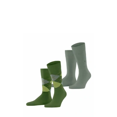 Abbildung von Burlington Herren Socken Everyday Mix Multipack M So Baumwolle gemustert 2 Paar, Grün Fir Green 7656, 40 46