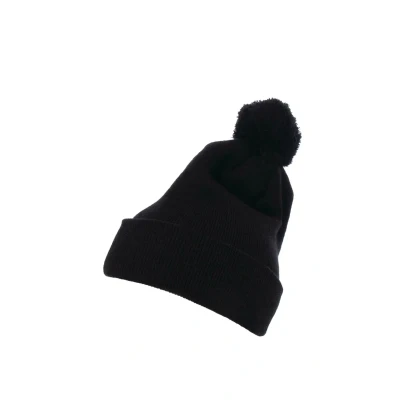 Abbildung von Flexfit Unisex 1501P Cuffed Pom Knit Beanie Mütze, Black, one Size