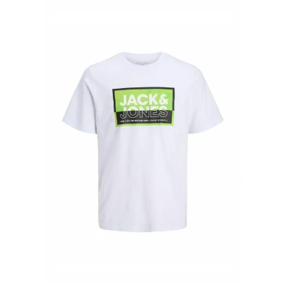 Abbildung von Jack &amp; Jones LOGO Rundhalsausschnitt Tshirt print, Herren, Größe: Large, White