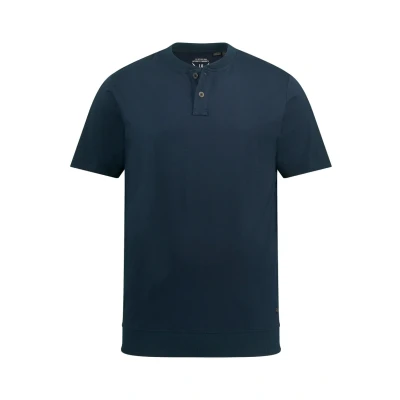 Abbildung von JP1880 Henley Bauchfit Halbarm Rundhals Tshirt basic, Herren, Größe: 5XL, Navy blau