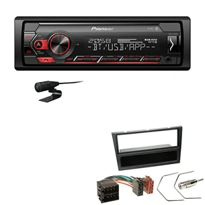 Abbildung von Pioneer MVH S320BT 1 DIN Bluetooth Autoradio USB FLAC Spotify mit Einbauset passend für Opel Corsa C 2000 2004 schwarz