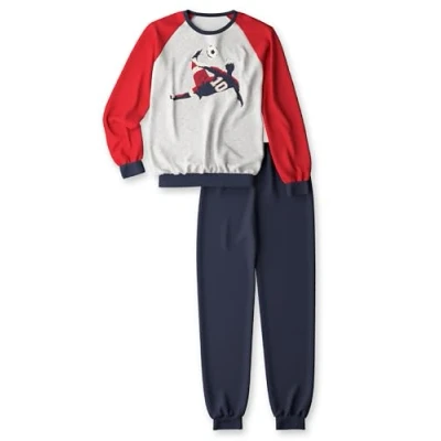 Abbildung von Calida Soccer BÜNDCHEN SET Pyjama für Kinder, Größe: 128, Peacoat blue