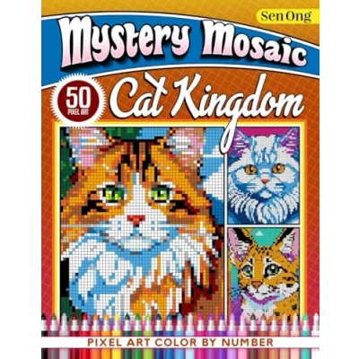 Abbildung von Cat Kingdom Mystery Mosaics Color by Number: 50 Pixel Art Adventures for Lovers