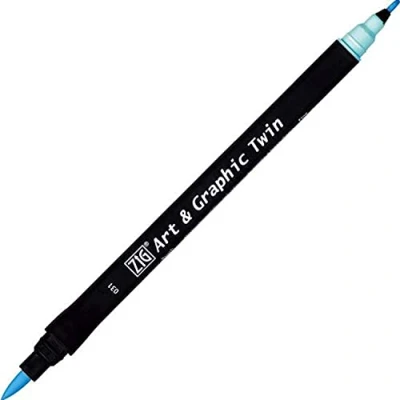 Abbildung von Kuretake ZIG Art and Graphic Twin Tip Bürste Marker 031 Glacier Blue