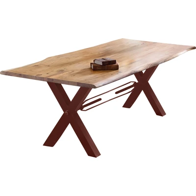 Abbildung von SIT Möbel TABLES &amp; CO Tisch 220x100 cm, Akazie natur mit Baumkante wie gewachsen und X Gestell