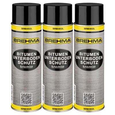 Abbildung von BREHMA 3X Bitumen Unterbodenschutz Black Edition 500ml Steinschlagschutz Spray schwarz