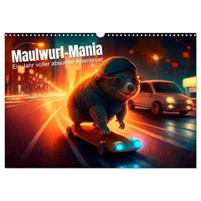 Abbildung von Maulwurf Mania Ein Jahr voller absurder Abenteuer (Wandkalender 2025 DIN A3 quer), CALVENDO Monatskalender