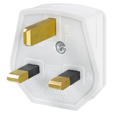 Abbildung von Bachmann Schutzkontaktstecker Stromadapter, 0 cm, England UK 13A / 250V weiß, Fuse