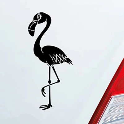 Abbildung von Hellweg Druckerei Flamingo Vogel Tier Bird KFZ Car Auto Aufkleber Sticker Heckscheibenaufkleber