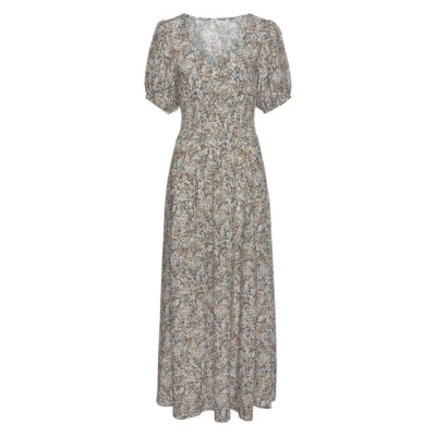 Abbildung von Vivance Maxikleid mit Blümchendruck und V Ausschnitt, luftiges Sommerkleid