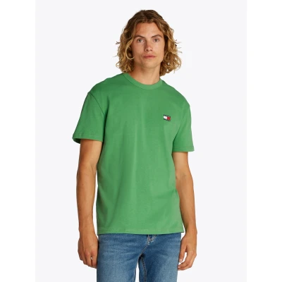 Abbildung von Tommy Jeans Badge TEE Tshirt basic, Herren, Größe: 48, Coastal green