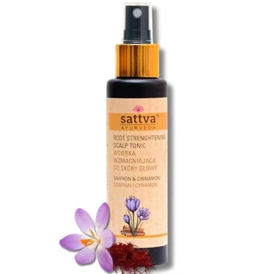 Abbildung von Sattva Haartonikum Natürliches Kopfhaut Tonikum für Trockene Kopfhaut, Juckende Haarwasser mit Aloe, Zimt und Safran regt das Haarwachstum an spendet Feuchtigkeit 100ml