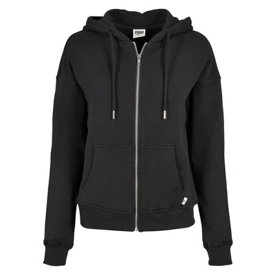 Abbildung von Urban Classics Ladies Organic Terry ZIP Hoody Sweatjacke, Damen, Größe: Large, Black