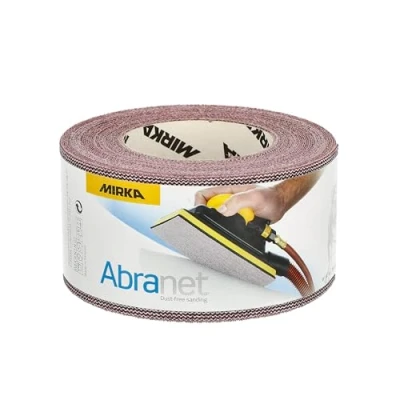 Abbildung von Mirka Abranet Netz Schleifrolle 75 mm x 10 m Klett / Korn P80 1 Rolle zum Schleifen von Holz, Spachtel, Lack, Kunststoff 545BI001803R